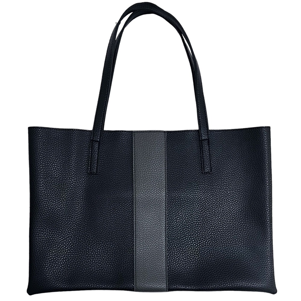 Vince Camuto Black Vegan Leather Purse Luck Tote Shoulder Bag